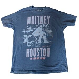 American Eagle Whitney Houston Im Your Baby Tonight Graphic Band Tee Blue XS/S